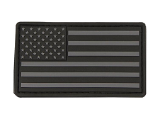 USA Flag Patch PVC Black