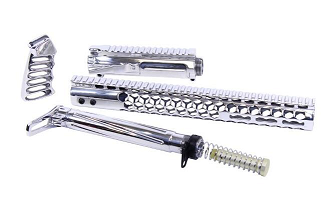 AR-15 HIGH POLISH HONEYCOMB M-LOK SERIES COMPLETE FURNITURE SET W/ MATCHING UPPER RECEIVER (GEN 2)