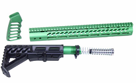 AR-15 ULTRALIGHT SERIES COMPLETE FURNITURE SET (ANODIZED IRISH GREEN)